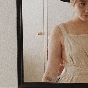 BP Tie Front Cream Jumpsuit